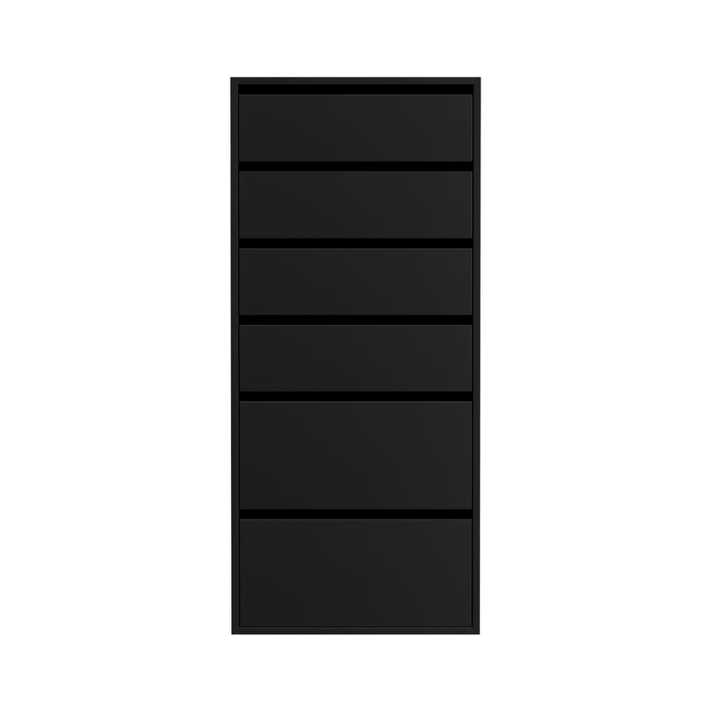 Tall Chest Of Drawers Black 50.5x40x113cm