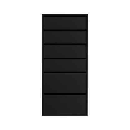 Tall Chest Of Drawers Black 50.5x40x113cm