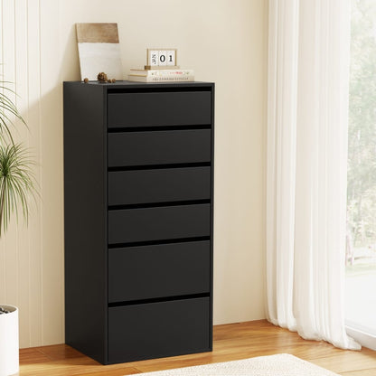 Tall Chest Of Drawers Black 50.5x40x113cm