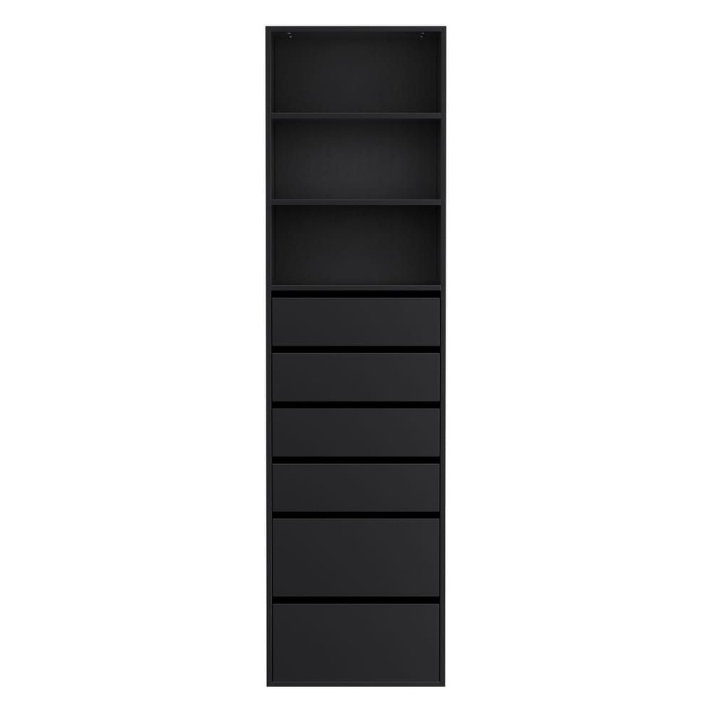 Tallboy Chest Of Drawers Black 50.5x40x185cm