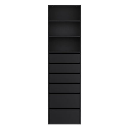 Tallboy Chest Of Drawers Black 50.5x40x185cm