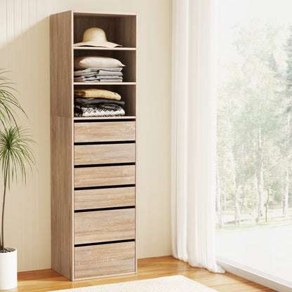 Tallboy Chest Of Drawers Pine 50.5x40x185cm