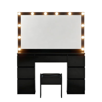 Dressing Table Vanity Set Black 118x39x143cm