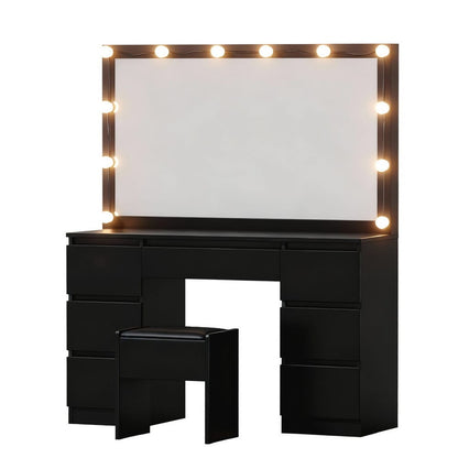 Dressing Table Vanity Set Black 118x39x143cm