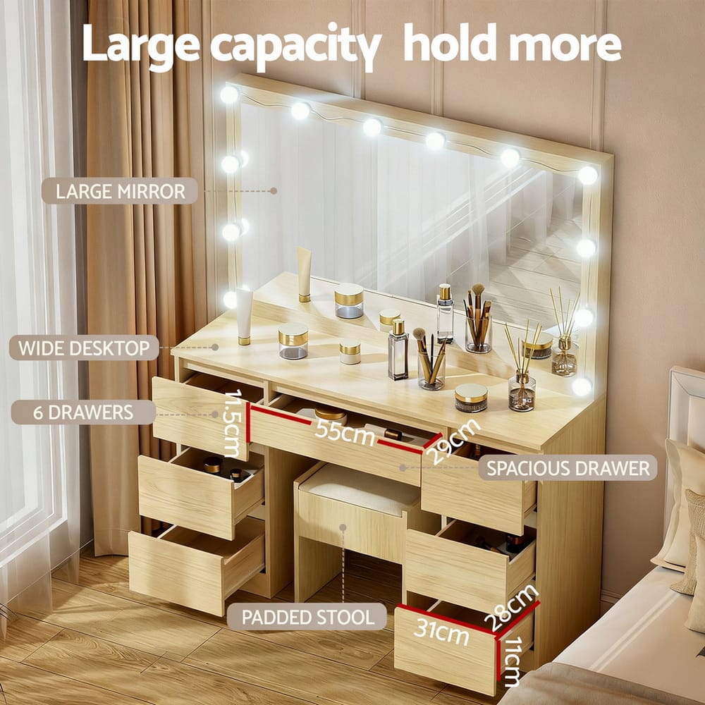 Dressing Table Vanity Set Stool 118x39x143cm