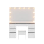 Dressing Table Vanity Desk Set Stool 12 Led Bulbs White