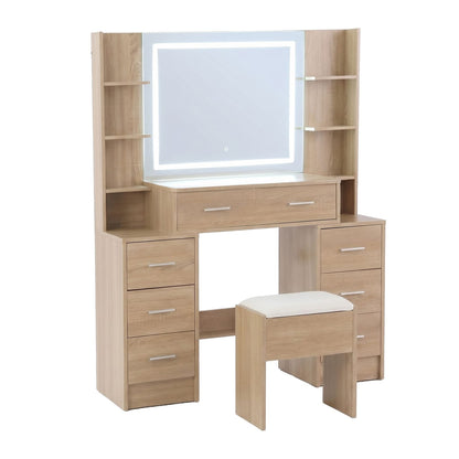 Dressing Table Vanity Set Wood 110x40x140cm