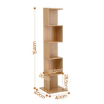 5 Tier S-Shaped Bookcase Oak Bookshelf | HomeAndLiving