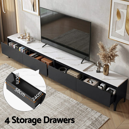 Extendable Tv Cabinet Black 340x30x47cm