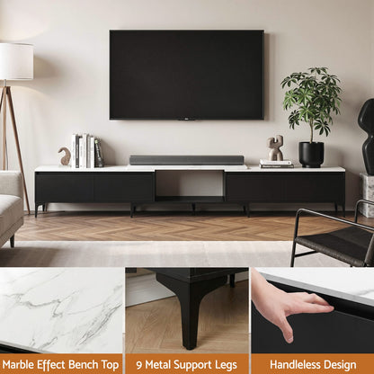 Extendable Tv Cabinet Black 340x30x47cm