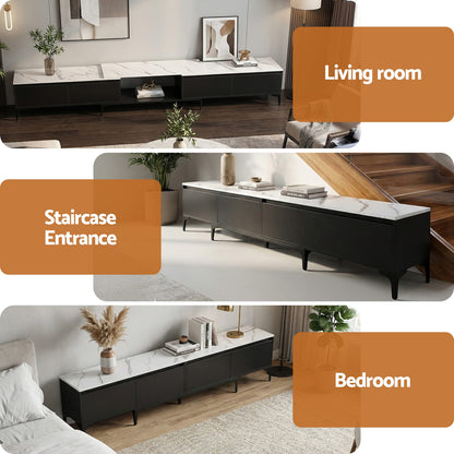 Extendable Tv Cabinet Black 340x30x47cm
