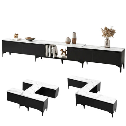 Extendable Tv Cabinet Black 340x30x47cm