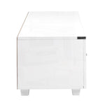 TV Cabinet Entertainment Unit Stand High Gloss Furniture Storage Drawers 140cm White
