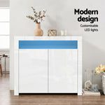 LED Buffet Sideboard Cabinet High-Gloss Set 2 | HomeAndLivin