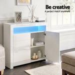 LED Buffet Sideboard Cabinet High-Gloss Set 2 | HomeAndLivin