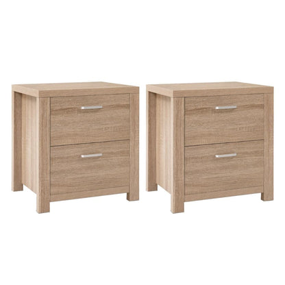 Bedside Table 2 Drawers Pine 48x39x53cm