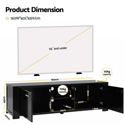 Black 160cm Tv Unit 160x40x45cm