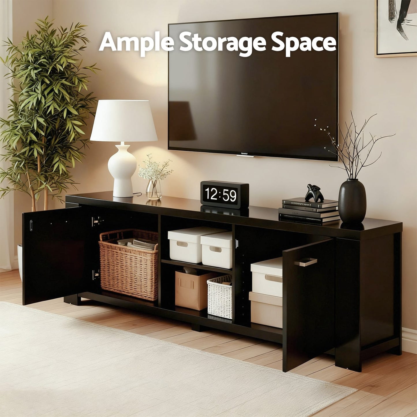 Black 160cm Tv Unit 160x40x45cm