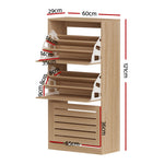 Pine Shoe Cabinet 3 Flip Drawer Set 2pc | HomeAndLiving