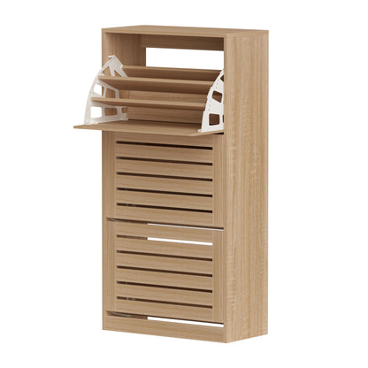 Pine Shoe Cabinet 3 Flip Drawer Set 2pc | HomeAndLiving - 5