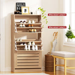Pine Shoe Cabinet 3 Flip Drawer Set 2pc | HomeAndLiving