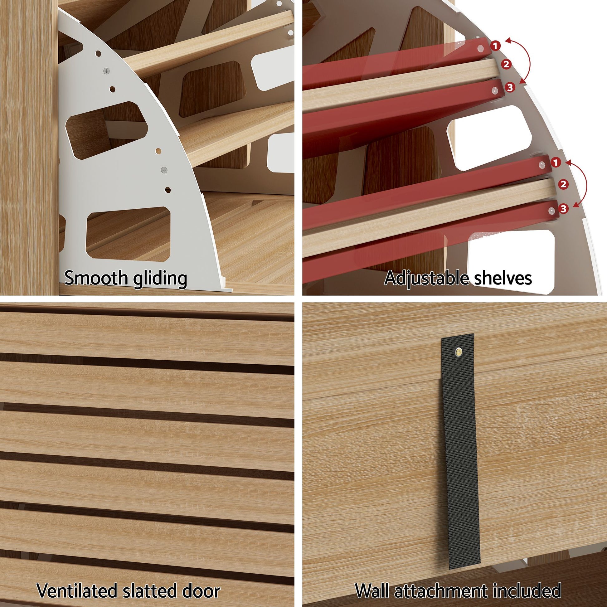 Pine Shoe Cabinet 3 Flip Drawer Set 2pc | HomeAndLiving - 8