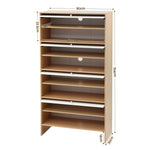 Narrow Shoe Cabinet Flip-Up Door White Pine | HomeAndLiving