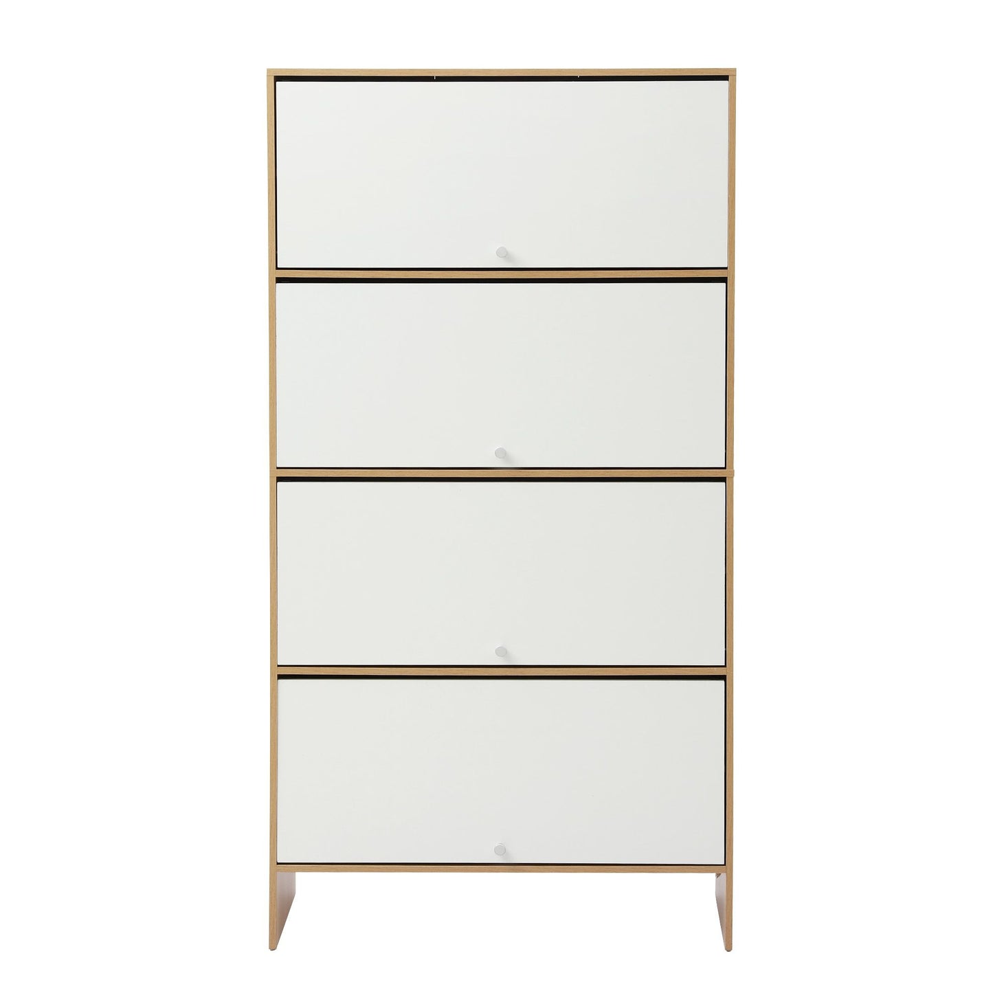 Narrow Shoe Cabinet Flip-Up Door White Pine | HomeAndLiving - 5