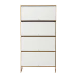 Narrow Shoe Cabinet Flip-Up Door White Pine | HomeAndLiving