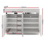 Shoe Cabinet Shoes Storage Rack High Gloss Cupboard White Drawers