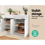 Shoe Cabinet Shoes Storage Rack High Gloss Cupboard White Drawers