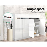 Shoe Cabinet Shoes Storage Rack High Gloss Cupboard White Drawers