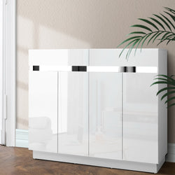 Shoe Cabinet Shoes Storage Rack High Gloss Cupboard White Drawers
