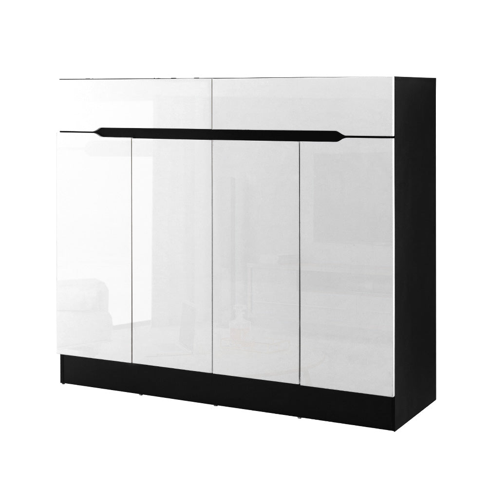Shoe Cabinet Shoes Storage Rack High Gloss Cupboard Shelf Drawers