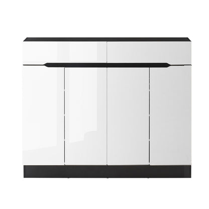 Shoe Cabinet Shoes Storage Rack High Gloss Cupboard Shelf Drawers