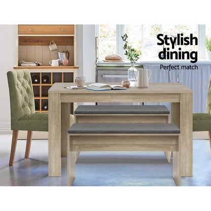 Dining Table Rectangular 4 Seater 120Cm Oak Natu