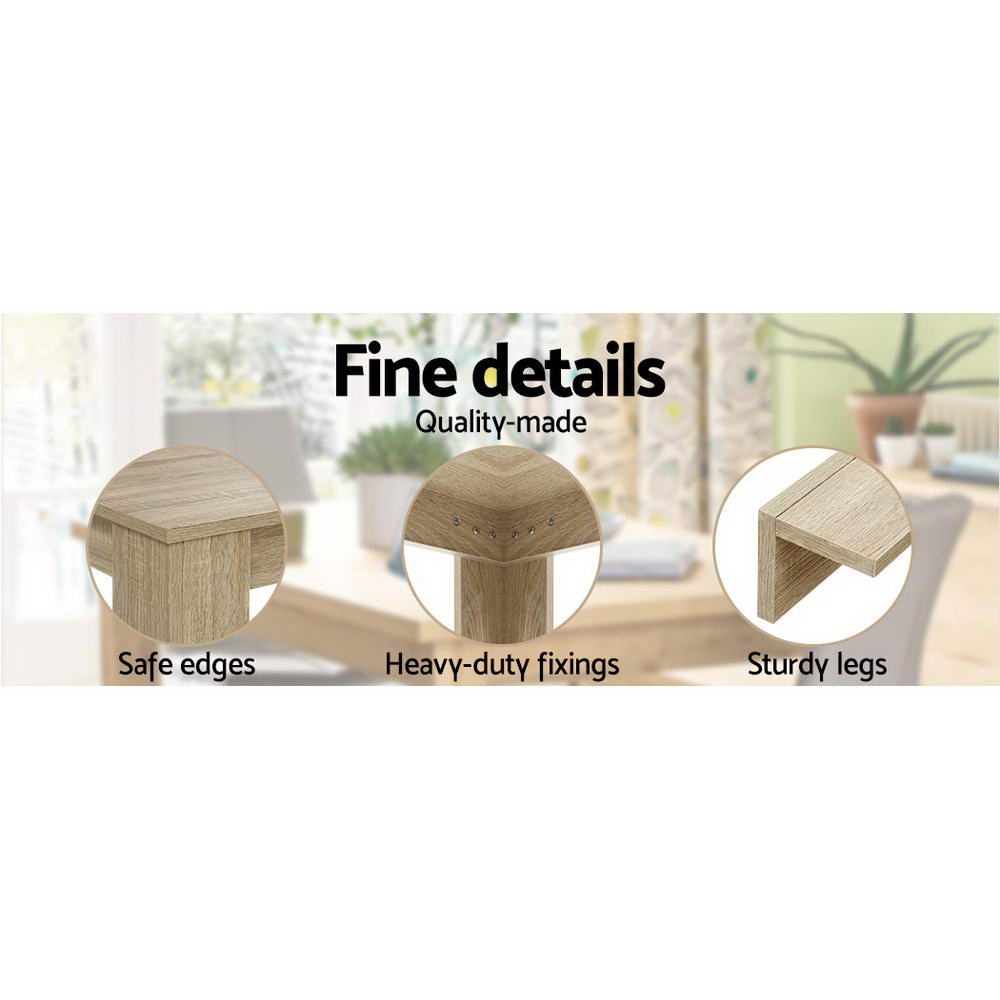 Dining Table Rectangular 4 Seater 120Cm Oak Natu