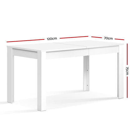 Dining Table Rectangular 4 Seater 120Cm White Natu