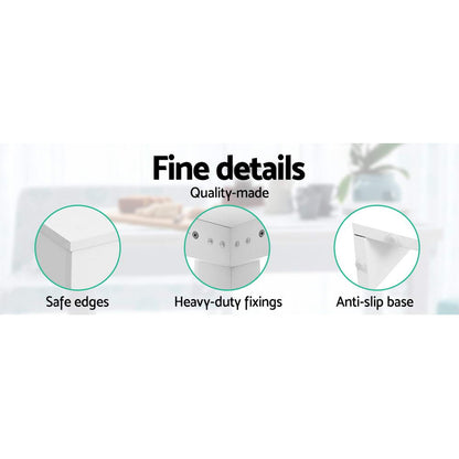 Dining Table Rectangular 4 Seater 120Cm White Natu