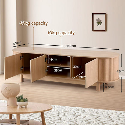Tv Unit Storage Cabinet 160cm Oak 160x40x45cm