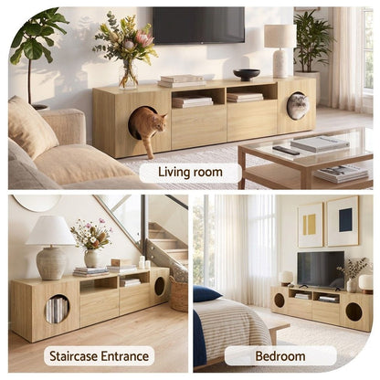 Tv Unit With Storage Cabinet 185x39x45.5cm