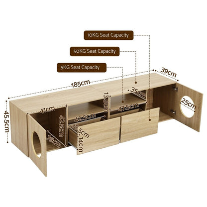 Tv Unit With Storage Cabinet 185x39x45.5cm