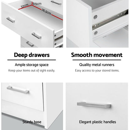 6 Chest Of Drawers - Andes White