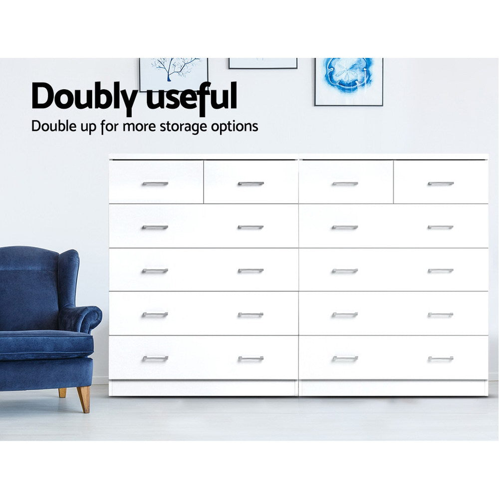 6 Chest Of Drawers - Andes White