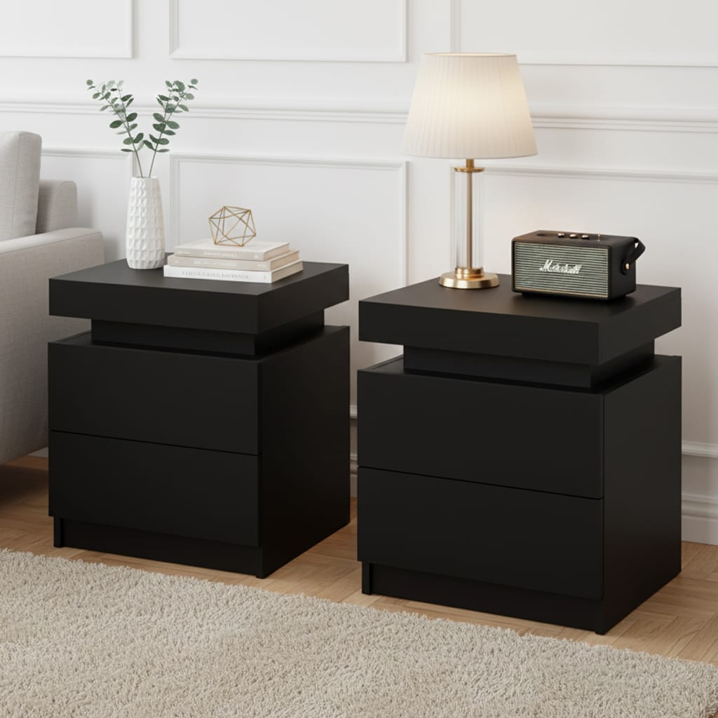 Black bedside table 45x35x52cm