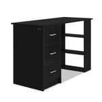 Computer Desk Drawer Shelf Cabinet Black 120Cm