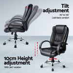 Computer Desk 120cm Executive Office Chair Set PU Leather High Back