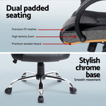 Computer Desk 120cm Executive Office Chair Set PU Leather High Back