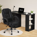 Computer Desk 120cm Executive Office Chair Set PU Leather High Back