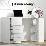 Computer Desk 120cm Executive Office Chair Set PU Leather High Back